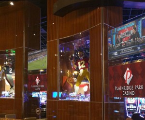 Flutie's Sports Pub Projection on Glass